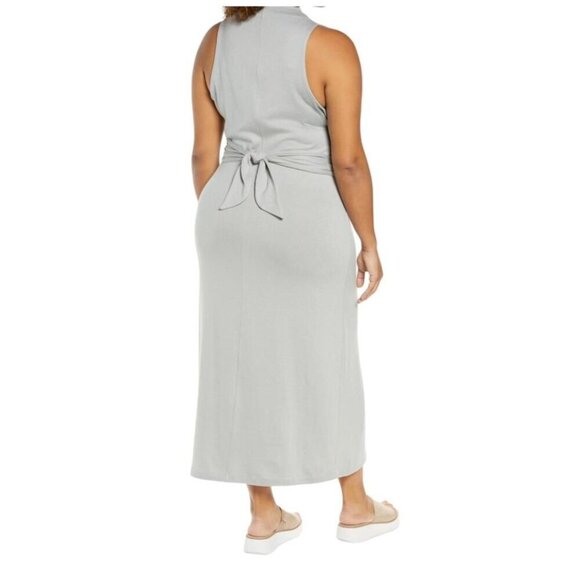 Vince Womens Gray Sleeveless Knit Wrap Waist Maxi Dress Plus Size 3XL New - Picture 2 of 10